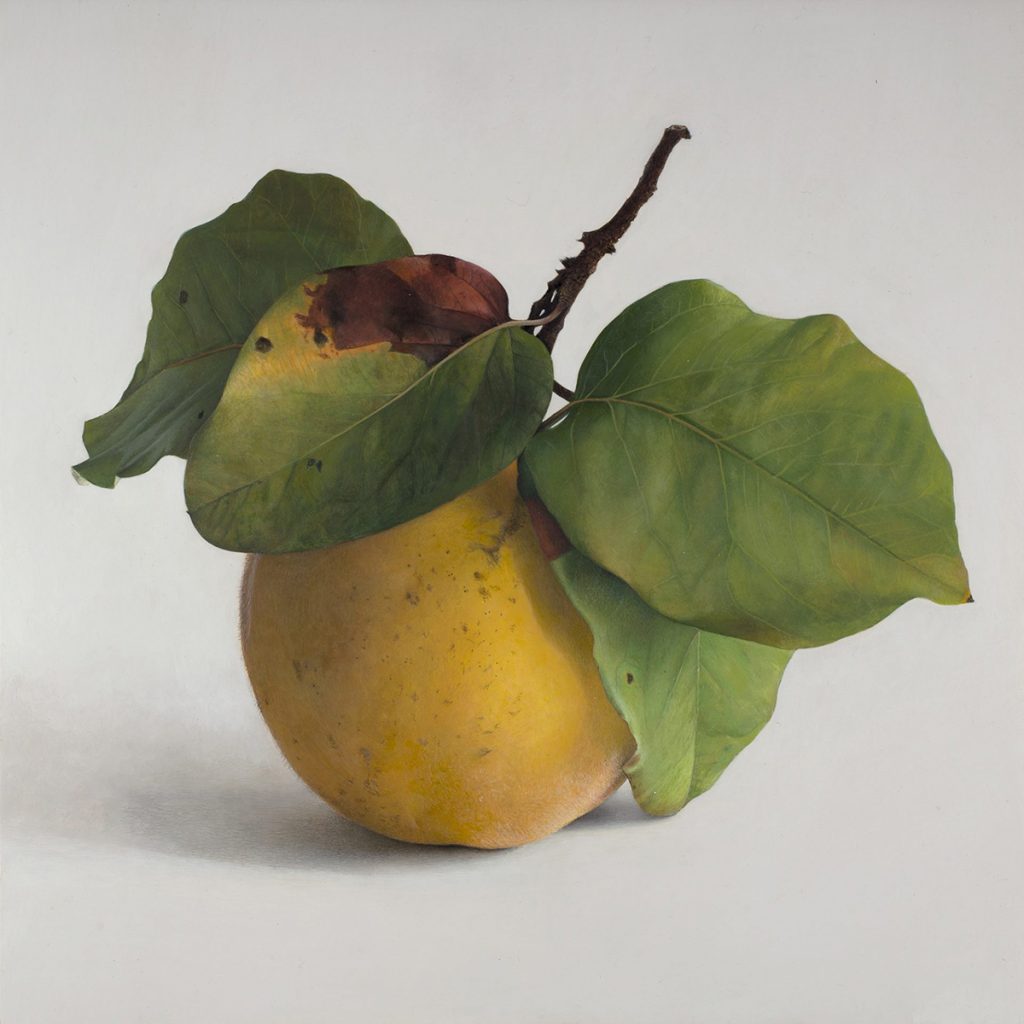 Quitte M-01, Acryl auf Kreidegrund/Holztafel, 2001, von Diethard Sohn