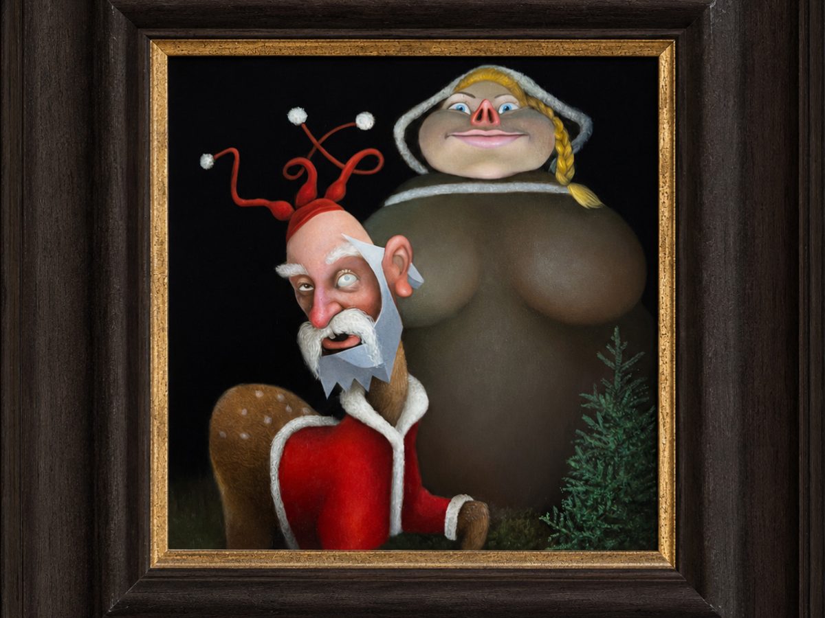 Jingle Bells, Öl auf Holz, 2015, von Diethard Sohn