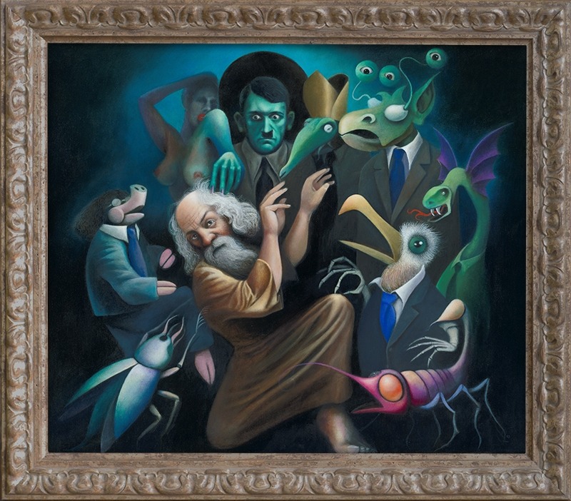Die Versuchungen des heiligen Antonius, Acryl auf Leinwand, 2009, von Diethard Sohn