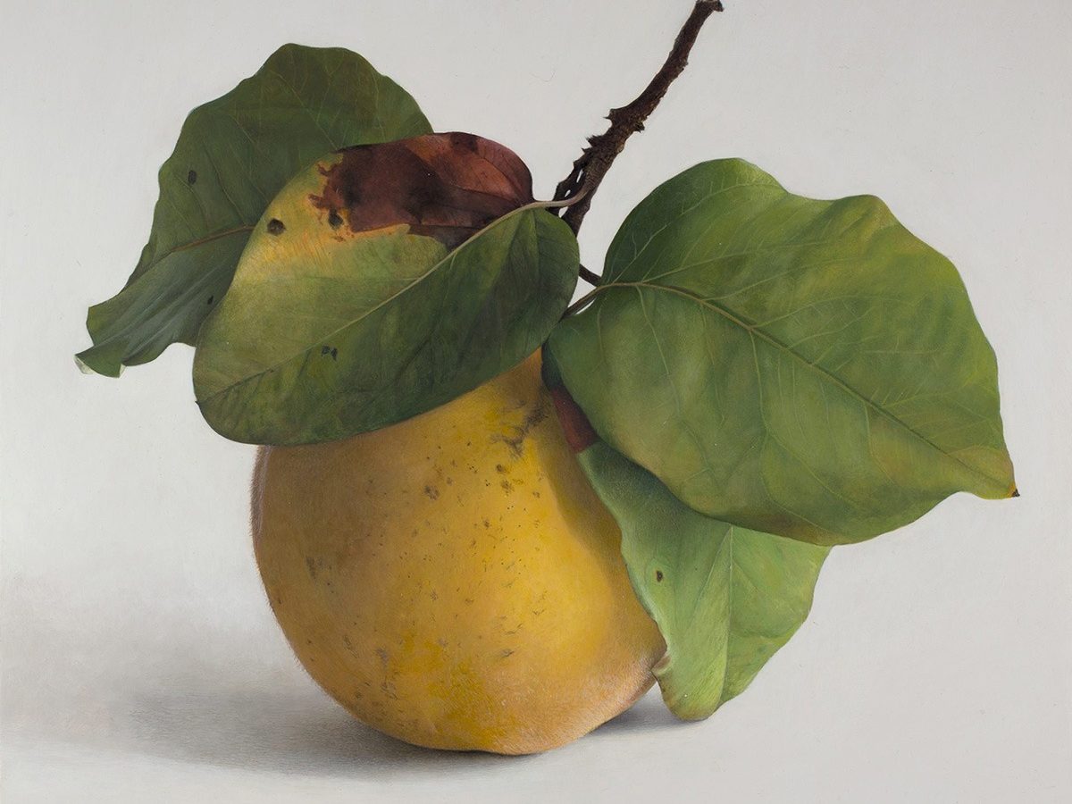 Quitte M-01, Acryl auf Kreidegrund/Holztafel, 2001, von Diethard Sohn