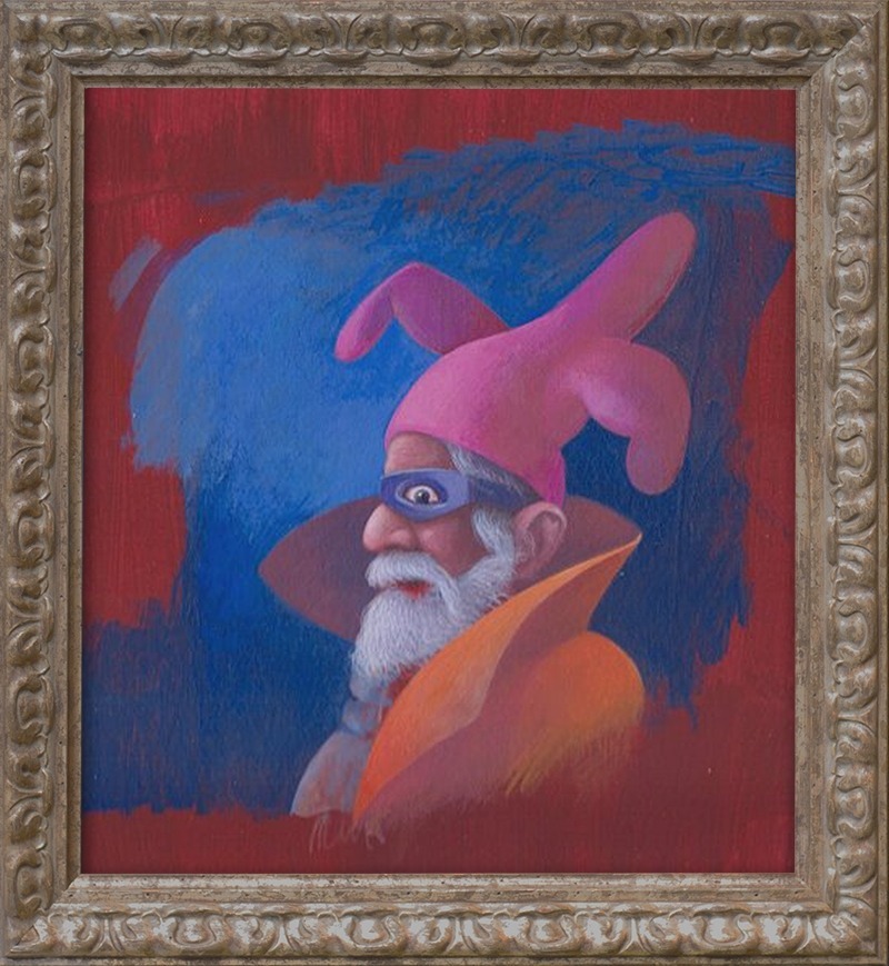 Der Mützentanz, Acryl auf Papier, 2009, von Diethard Sohn